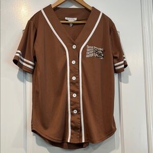 Birch & Stone Brown Button-Up Baseball Jersey Size Women’s Small